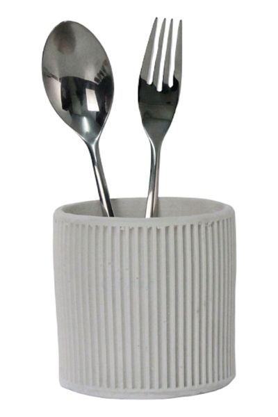 Evene Countertop Cutlery Decorative Upright Cutlery Holder Cylinder Cutlery White Color Model 1