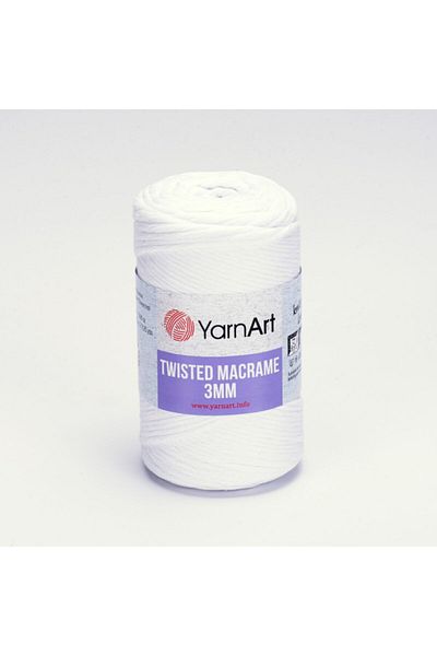 Yarnart Twisted Macrame 3 Mm - Μακραμέ Χέρι Πλεκτό Νήμα Λευκό-751