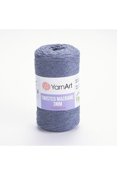 Yarnart Twisted Macrame 3 Mm - Μακραμέ Χέρι Πλεκτό Σχοινί Τζιν Μπλε-761