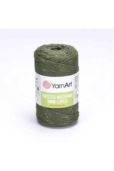 Yarnart Twisted Macrame 3 Mm Lurex - Μακραμέ Πλεκτό Νήμα Σκούρο Πράσινο-787