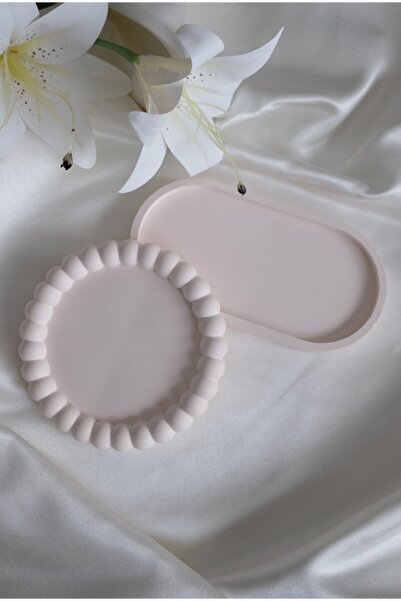 LOVE TASARIM ATÖLYESİ Decorative - Set of 2 - Oval Plate and Bubble Plate - P...