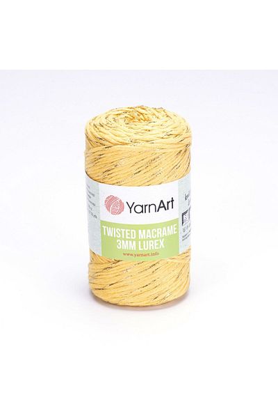 Yarnart Twisted Macrame 3 Mm Lurex - Μακραμέ Πλεκτό Νήμα Μουστάρδα-764