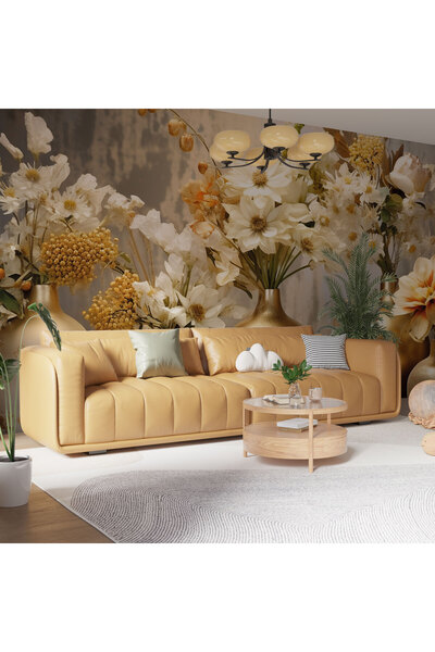 LOTUS AURA 4 Boyutlu Duvar Kağıdı,Büyük Çicekli ve Canlı Renkli Duvar Resmi,O...