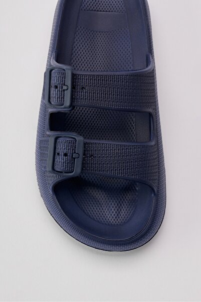 OZYO Leon Navy Blue Men's Double-Buckle Eva Beach Slippers
