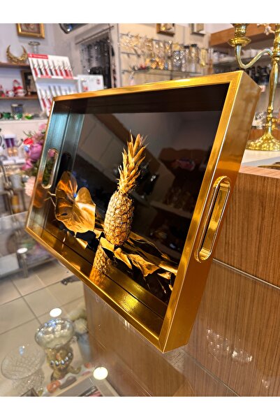 PLUS HOME ANANAS DESEN AHŞAP TEPSİ
