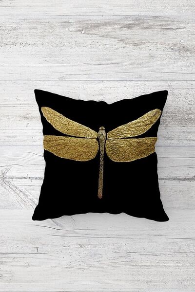 farbala Χρυσό μοτίβο Dragonfly με τυπωμένο μαξιλαροθήκη με κρυφό φερμουάρ στην μία πλευρά Μαξιλαροθήκη για μαξιλάρι καναπέ