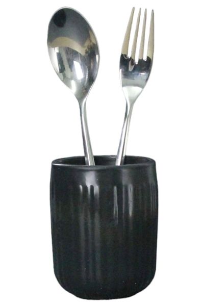 Evene Countertop Spoon Rack Decorative Upright Spoon Rack Cylinder Spoon Rack Black Color Model 11