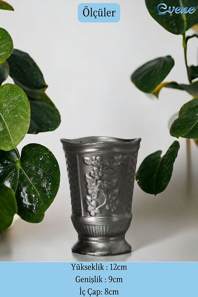 Evene Countertop Cutlery Decorative Upright Cutlery Holder Cylinder Cutlery Silver Antique Color Model 9