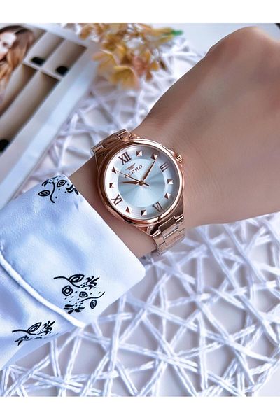 FERRO Rose Gold 3 ATM Water Resistant Special Design Women's Wristwatch - BF21135AWT-C