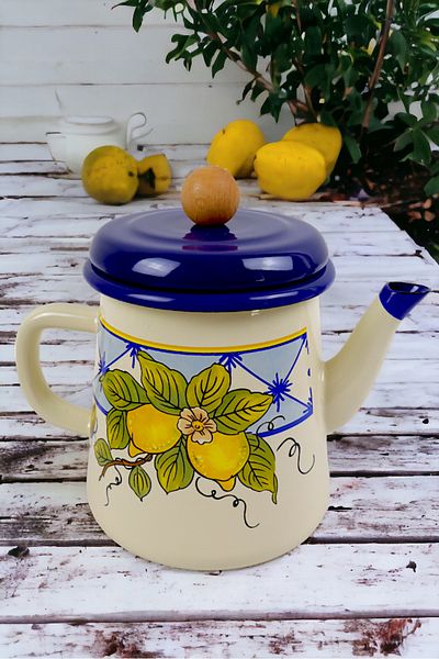 İnci Emaye 1 Liter Gift - Enameled Teapot, Herbal Tea Infuser, Dowry