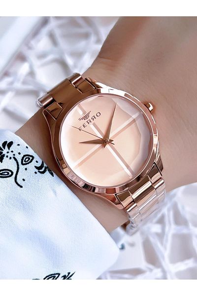 FERRO Rose Gold 3 ATM Water Resistant Special Design Women's Wristwatch - BFL21250AWT-C4