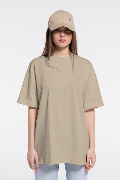 Friday Offset Γυναικείο T-Shirt Extra Oversize σε κρεμ χρώμα - 100% βαμβάκι, λαιμόκοψη