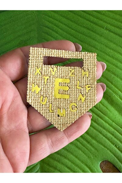 Gönülden Tasarım 6x5 cm peglačka nalepnica slovo E - zlatni Armadik dodatak z...