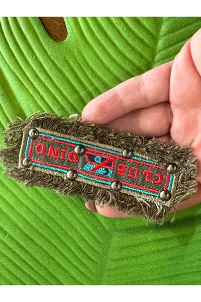 Gönülden Tasarım 11X4 CM HAKİ RENK KOT NAKIŞ İŞLEME YAZILI ARMA DİKİŞ AKSESUARI