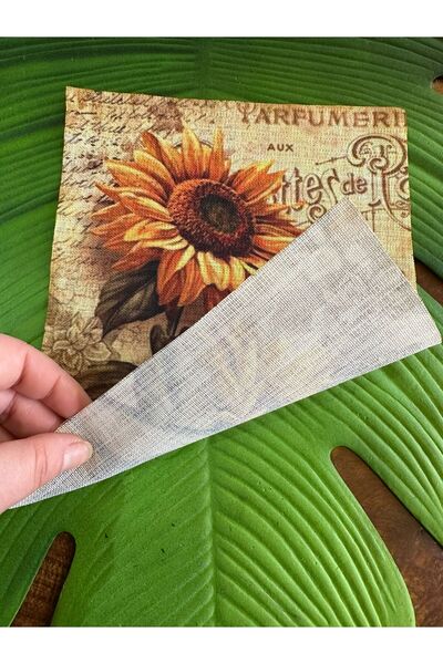 Gönülden Tasarım 23X18 CM KETEN KUMAŞ AY ÇİÇEĞİ TASARIM ARMA DİKİŞ GİYİM AKSE...