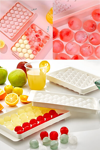 Selenica Küre Buz Kalıbı Kapaklı 33 Hazneli Yuvarlak Buz Kalıbı Kokteyl Sunum...