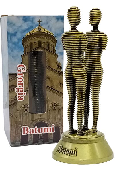 Dünyadan Hediyeler Vintage Metal Gürcistan Batum Ali ve Nino Heykeli 15 cm