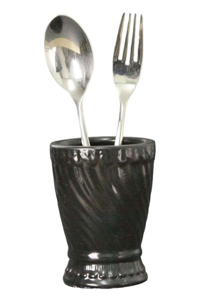 Evene Countertop Cutlery Decorative Upright Cutlery Holder Cylinder Cutlery Black Color Model 14