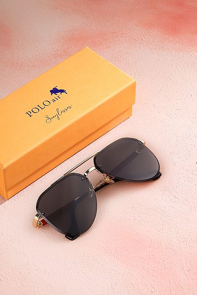 Polo Air Men's Sunglasses - UV400 Protection, Crystal Black PLG-2083C5
