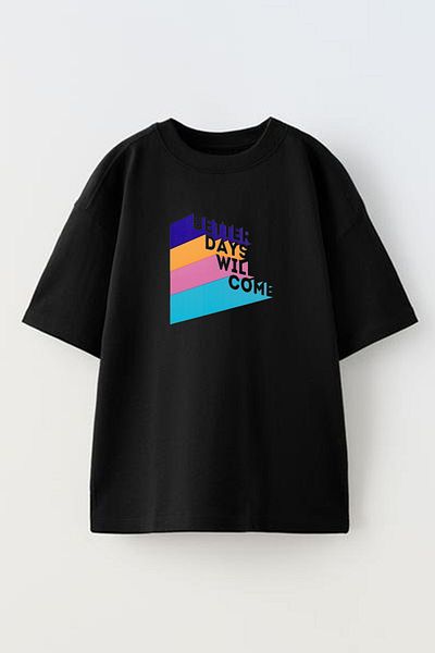 NMG TEKSTİL Μπλουζάκι Better Days Printed Unisex Μαύρο Oversize Βαμβακερό T-shirt