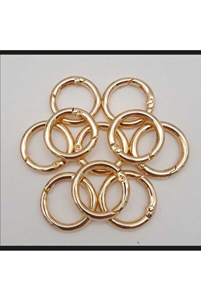 HaserEticaret Yaylı Halka Mekanizmalı 2.5 cm Altın 10 adet