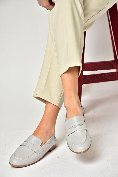 Fox Shoes S944007803 Gray Genuine Leather Women's Ballerinas