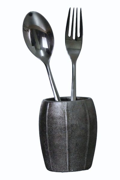 Evene Countertop Cutlery Decorative Upright Cutlery Holder Cylinder Cutlery Holder Silver Antique Color Model 13