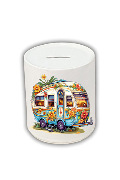 lili hediyelik حصالة على شكل زهرة مطبوعة على شكل قافلة - حصالة نقود