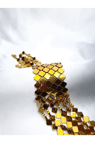Yüksel Boncuk Van Cleef 10 mm Αιματίτης - Χρυσή Σειρά Φυσικής Πέτρας