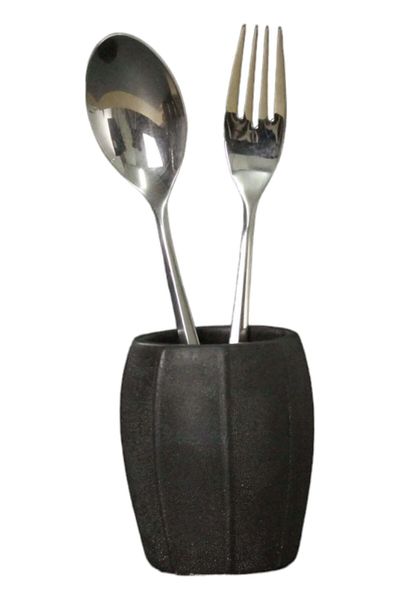 Evene Countertop Cutlery Decorative Upright Cutlery Holder Cylinder Cutlery Black Color Model 13