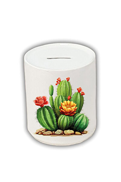 lili hediyelik Piggy Bank pentru economisirea banilor - Imprimat Cactus