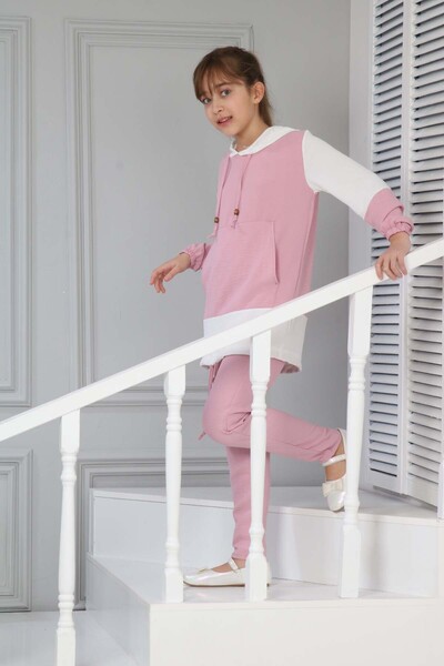 Joui Co Young Girl's Hooded Kangaroo Pocket 2-Piece Tunic Set