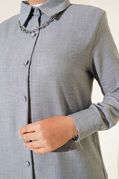 VOLT CLOTHİNG Linen Double Women's Set - Ball Button