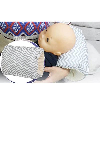 RevuBaby Zigzag Patterned Portable Cylinder Baby Nursing Pillow