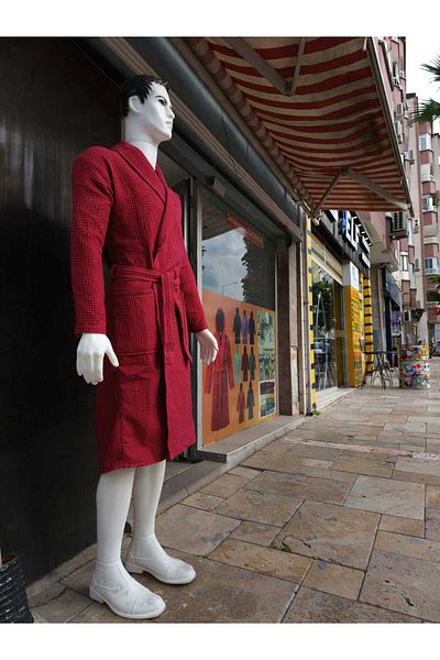 EVX Piqué de bumbac de înaltă calitate - Halat de baie de lux, moale și confortabil