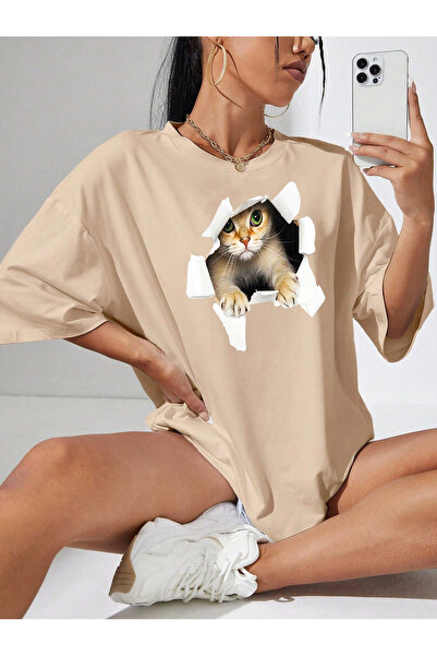 GALASHOP Kedi Panda Köpek 3d Baskılı Tişört Model58