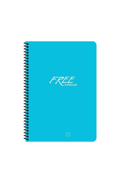KESKİN COLOR Keskin Color Free Spiralli Mavi Plastik Kapak 100 Yaprak A4 Çizg...