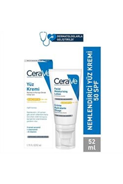 Baby ( KİL MASKESİ HEDİYE ) Cerave Güneş Koruma Faktörlü Yüz Kremi SPF50 52ml...