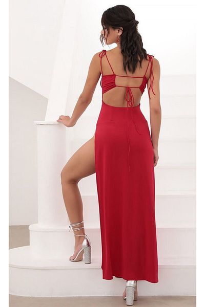 LAST POİNT PARTS Rochie de damă cu fantă lungă