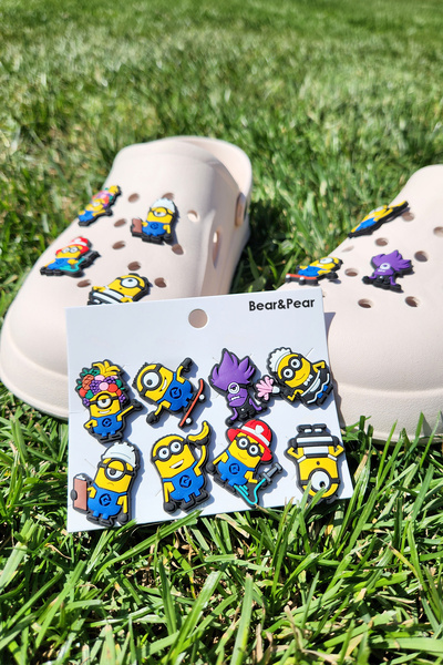 BearPear Minyonlar 8 Adet Jibbitz Terlik Süs Crocs Aksesuarı