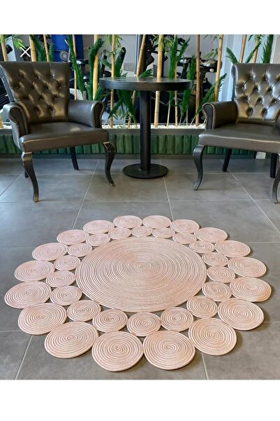 bestiva hasır jüt halı el örgüsü halı kilim yıkanabilir çift taraflı yuvarlak