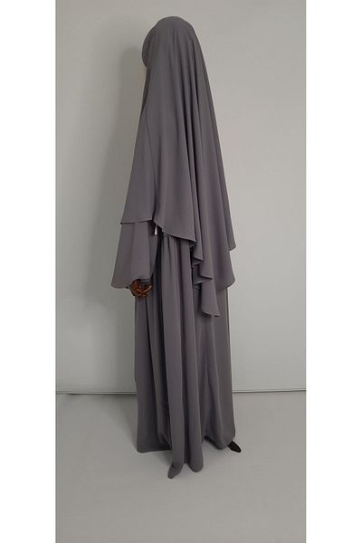 erasra class Gray Colored FERACE & ABAYA SUFLE SET