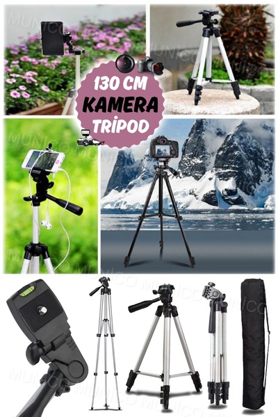 Munico Taşıma Çantalı Profesyonel Fotoğraf Makinesi Tripodu 130 Cm Ayarlanabi...
