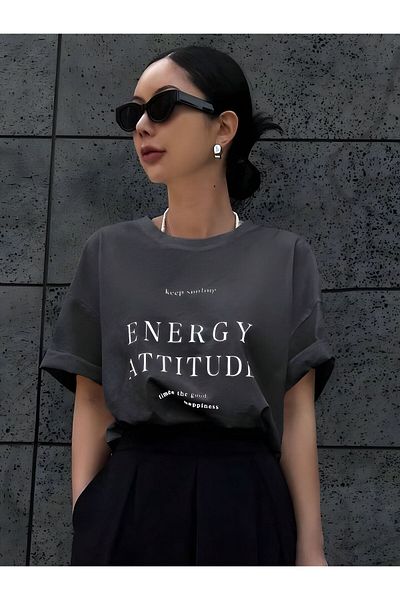 trendgar Μπλουζάκι Unisev Fume Energy Printed Oversize