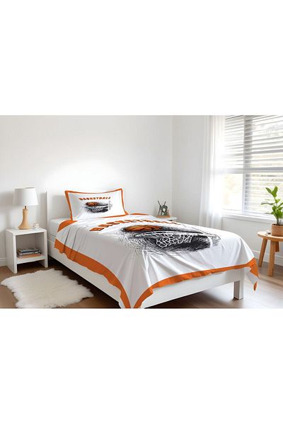 Şen Dekorasyon Basketball Bedspread - Pillowcase