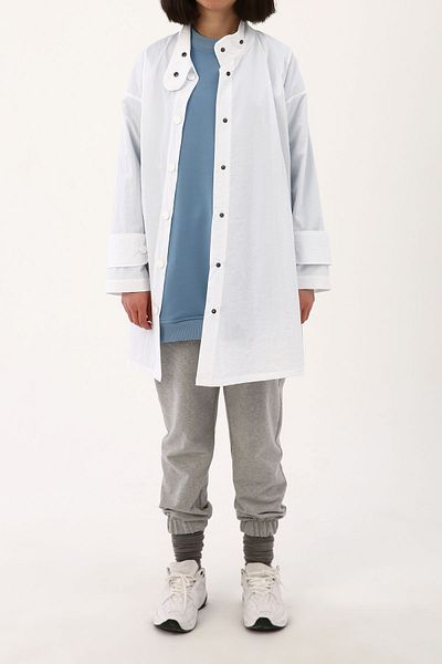 ALLDAY White Asymmetrical Snap Cap