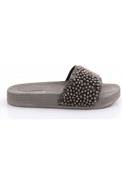 Ayzen Platinum 36-40 Stylish Comfort Slippers with Stone Detail
