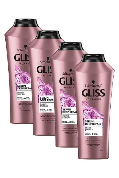 Gliss Deep Repair Serum and Repair Shampoo - 360 ml Set of 4