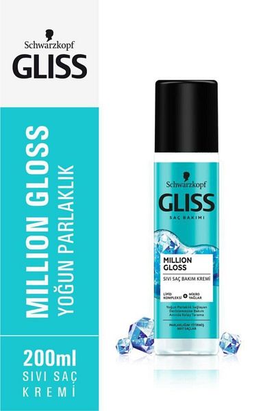 Gliss Schwarzkopf Gliss Million Gloss Intense Shine Leave-In Fluid Conditioner 200 Ml