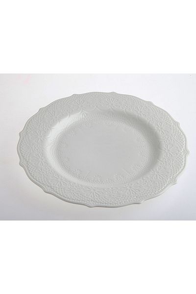 KANCAEV Lace Collection Dinner Plate, 26cm. White Sold as a Set of 2